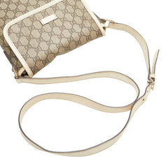 グッチ GGスプリーム 斜め掛け ショルダーバッグ 223666 ベージュ アイボリー PVC レザー レディース GUCCI 【中古】