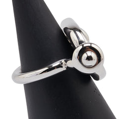 エルメス オデッセイ リング 指輪 #50 シルバー ブルー メタル リザード レディース HERMES 【中古】