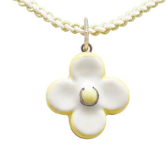 ルイ ヴィトン コリエ フルール フラワー 花 モチーフ ペンダントネックレス チョーカー ホワイト イエロー 陶器 コットン レディース LOUIS VUITTON 【中古】