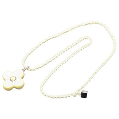 ルイ ヴィトン コリエ フルール フラワー 花 モチーフ ペンダントネックレス チョーカー ホワイト イエロー 陶器 コットン レディース LOUIS VUITTON 【中古】