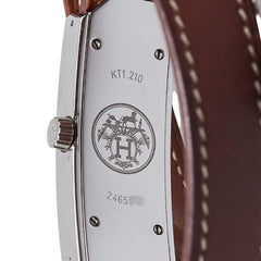 エルメス ケリー2 ドゥブルトゥール 腕時計 KT1.210 クオーツ ホワイト文字盤 ステンレススチール レザー レディース HERMES 【中古】