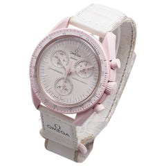 オメガ ×スウォッチ ムーンスウォッチ MISSION TO VENUS 腕時計 SO33P100 クオーツ ホワイト文字盤 セラミック ナイロン レディース OMEGA 【中古】