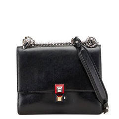フェンディ キャナイ ショルダーバッグ ブラック レザー レディース FENDI 【中古】