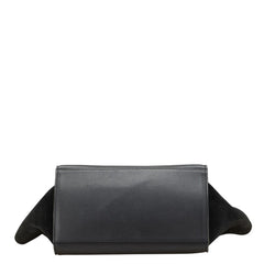 セリーヌ トラペーズ クロコ型押 ハンドバッグ ショルダーバッグ 2WAY ブラック レザー レディース CELINE 【中古】