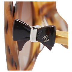 シャネル ココマーク リボン サングラス 5171-A ベージュ ブラウン プラスチック レディース CHANEL 【中古】