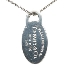 ティファニー プリーズリターントゥ プレート チェーン ペンダントネックレス SV925 シルバー レディース TIFFANY&Co. 【中古】