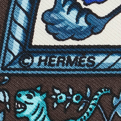 エルメス カレ90 CHASSE EN INDE インドの狩猟 スカーフ ブルー ホワイト マルチカラー シルク レディース HERMES 【中古】