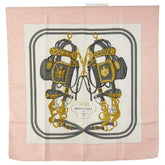 エルメス カレ90 BRIDES de GALA 式典用馬靭 スカーフ ピンク ホワイト マルチカラー シルク レディース HERMES 【中古】