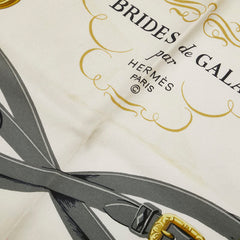 エルメス カレ90 BRIDES de GALA 式典用馬靭 スカーフ ピンク ホワイト マルチカラー シルク レディース HERMES 【中古】
