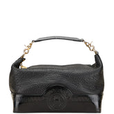 ヴェルサーチェ サンバースト ハンドバッグ ブラック レザー レディース VERSACE 【中古】