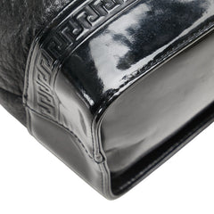 ヴェルサーチェ サンバースト ハンドバッグ ブラック レザー レディース VERSACE 【中古】