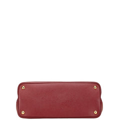 プラダ 三角ロゴプレート ハンドバッグ ショルダーバッグ 2WAY ワインレッド サフィアーノレザー レディース PRADA 【中古】