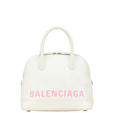 バレンシアガ ヴィル トップハンドルS ハンドバッグ ホワイト ピンク レザー レディース BALENCIAGA 【中古】