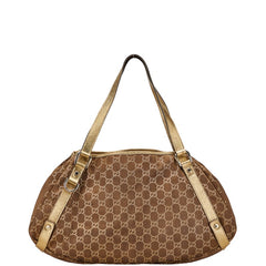 グッチ GGキャンバス アビー トートバッグ ハンドバッグ 130736 ブラウン ゴールド キャンバス レザー レディース GUCCI 【中古】