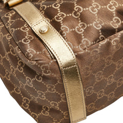 グッチ GGキャンバス アビー トートバッグ ハンドバッグ 130736 ブラウン ゴールド キャンバス レザー レディース GUCCI 【中古】