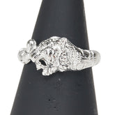 Pt950 プラチナ ダイヤ0.01ct タイガー 虎 モチーフ リング 指輪 レディース 11号 【中古】