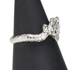 Pt950 プラチナ ダイヤ0.01ct タイガー 虎 モチーフ リング 指輪 レディース 11号 【中古】