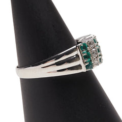 Pt900 プラチナ エメラルド1.00ct ダイヤ0.40ct リング 指輪 レディース 17.5号 【中古】