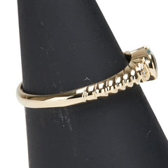 K18YG イエローゴールド アクアマリン ダイヤ0.02ct リング 指輪 レディース 11号 【中古】