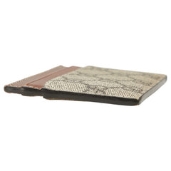 グッチ GGスプリーム カードケース 233166 ベージュ ブラウン PVC レザー レディース GUCCI 【中古】
