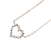 ヴァンドーム K10PG ピンクゴールド ダイヤ ハート モチーフ ペンダントネックレス レディース VANDOME 【中古】