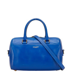 サンローラン ロゴ ハンドバッグ ショルダーバッグ 2WAY ブルー レザー レディース SAINT LAURENT 【中古】