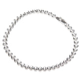 K14WG ホワイトゴールド ダイヤ0.31ct ハート モチーフ テニスチェーン ブレスレット レディース 【中古】