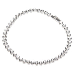 K14WG ホワイトゴールド ダイヤ0.31ct ハート モチーフ テニスチェーン ブレスレット レディース 【中古】