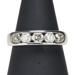 Pt900 プラチナ ダイヤ1.00ct 一文字 リング 指輪 レディース 12.5号 【中古】