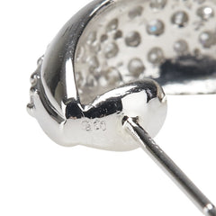 Pt900 プラチナ ダイヤ0.70ct パヴェ スタッドピアス レディース 【中古】