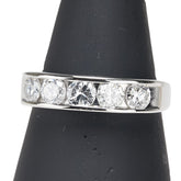 Pt900 プラチナ ダイヤ1.03ct 一文字 リング 指輪 レディース 14号 【中古】