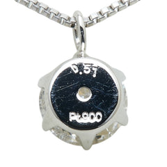 ノーブランド Pt900 プラチナ Pt850 プラチナ ダイヤ0.51 プチ ペンダントネックレス レディース no brand 【中古】