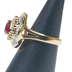 K18YG イエローゴールド ルビー ダイヤ リング 指輪 レディース 12.5号 【中古】