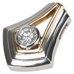 Pt900 プラチナ K18YG イエローゴールド コンビ ダイヤ0.30ct ペンダントトップ レディース 【中古】