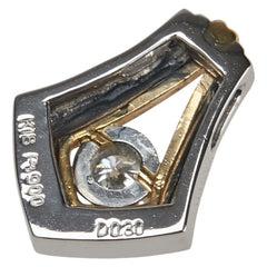 Pt900 プラチナ K18YG イエローゴールド コンビ ダイヤ0.30ct ペンダントトップ レディース 【中古】