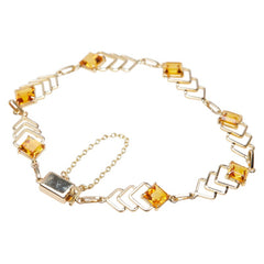 K18YG イエローゴールド シトリン ブレスレット レディース 【中古】