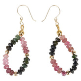 K18YG イエローゴールド トルマリン ビーズ フープ ピアス レディース 【中古】