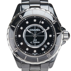 シャネル J12 12Pダイヤ 腕時計 H1626 自動巻き ブラック文字盤 ステンレススチール セラミック メンズ CHANEL 【中古】