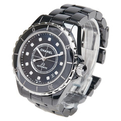 シャネル J12 12Pダイヤ 腕時計 H1626 自動巻き ブラック文字盤 ステンレススチール セラミック メンズ CHANEL 【中古】