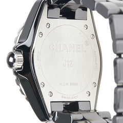 シャネル J12 12Pダイヤ 腕時計 H1626 自動巻き ブラック文字盤 ステンレススチール セラミック メンズ CHANEL 【中古】