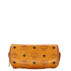 エム シー エム ヴィセトス ロゴグラム ハンドバッグ ショルダーバッグ 2WAY ブラウン PVC レザー レディース MCM 【中古】