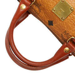 エム シー エム ヴィセトス ロゴグラム ハンドバッグ ショルダーバッグ 2WAY ブラウン PVC レザー レディース MCM 【中古】