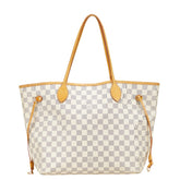 ルイ ヴィトン ダミエ アズール ネヴァーフルMM トートバッグ ワンショルダーバッグ N51107 ホワイト アイボリー PVC レザー レディース LOUIS VUITTON 【中古】