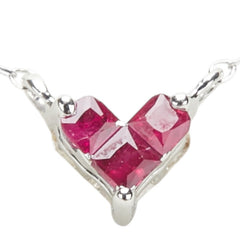 K18WG ホワイトゴールド ルビー0.15ct ダイヤ0.14ct ハート モチーフ ペンダントネックレス レディース 【中古】