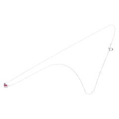 K18WG ホワイトゴールド ルビー0.15ct ダイヤ0.14ct ハート モチーフ ペンダントネックレス レディース 【中古】