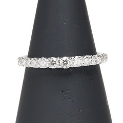 K18WG ホワイトゴールド ダイヤ0.50ct ハーフエタニティ リング 指輪 レディース 11号 【中古】