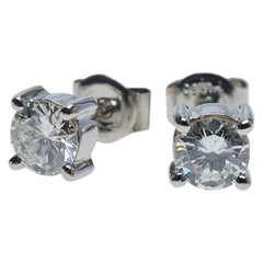 Pt850 プラチナ ダイヤ0.69ct スタッドピアス レディース 【中古】