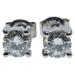 Pt850 プラチナ ダイヤ0.69ct スタッドピアス レディース 【中古】