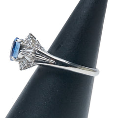 Pt900 プラチナ サファイア1.55ct ダイヤ0.38ct リング 指輪 レディース 10号 【中古】