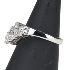 Pt850 プラチナ ダイヤ1.27ct V字 リング 指輪 レディース 14.5号 【中古】